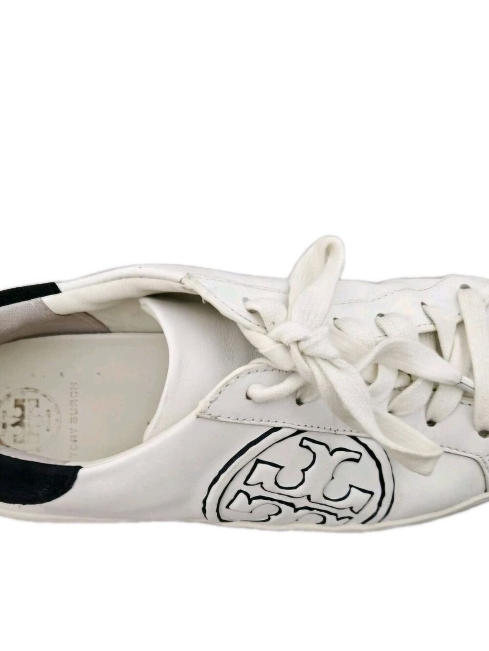 💖Tory Burch White Leather Logo Low-Top Sneaker size 7 💖 - Picture 5 of 10